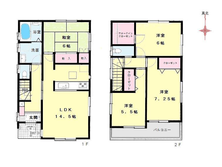 Floor plan. Between 2 Building floor plan Japanese-style room with 4LDK ・ Car space two Allowed! !