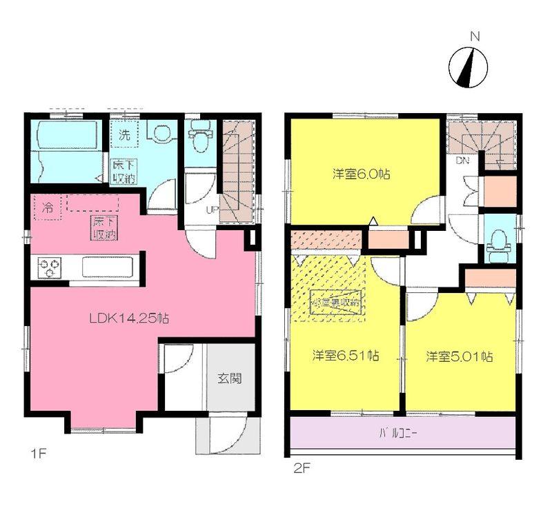 Floor plan. 34,800,000 yen, 3LDK, Land area 101.65 sq m , Building area 79.48 sq m Oizumigakuen Detached