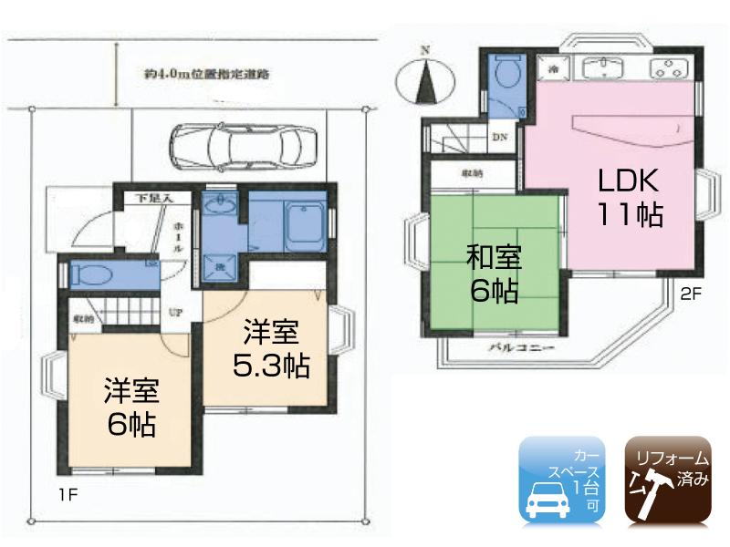 Floor plan. 36,800,000 yen, 3LDK, Land area 66.48 sq m , Building area 65.12 sq m