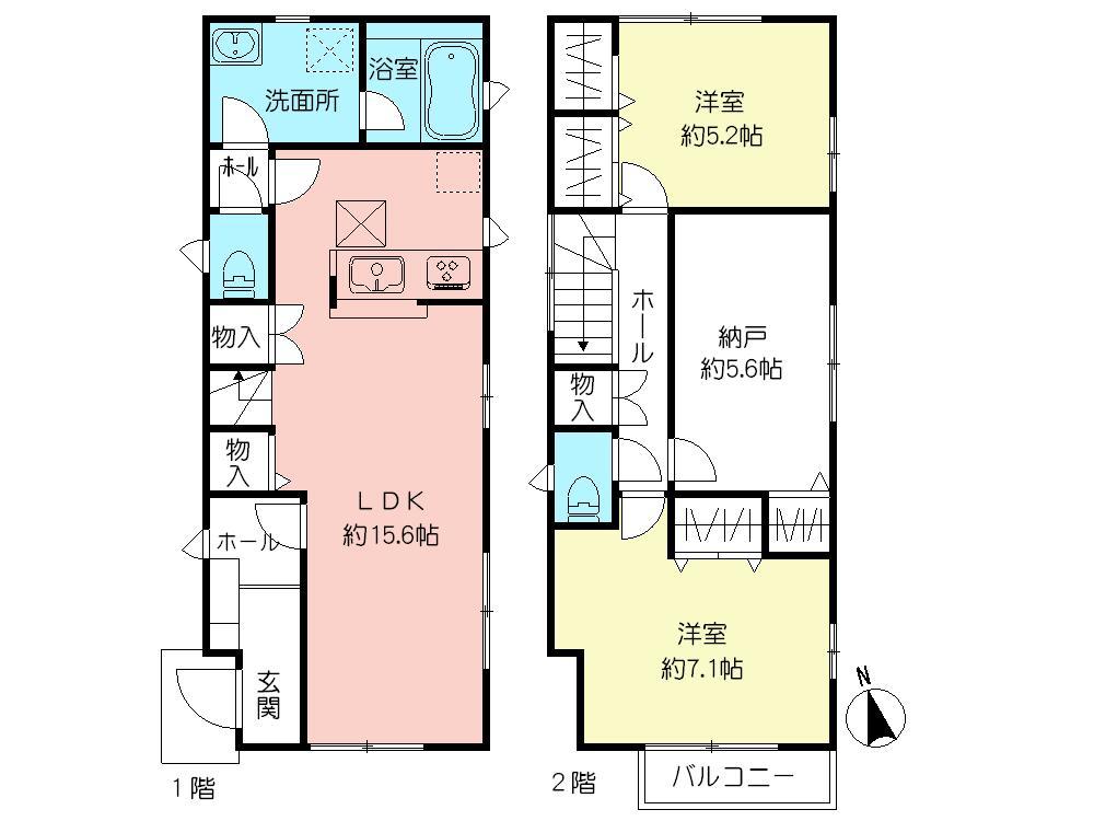 Floor plan. (1 Building), Price 45,800,000 yen, 2LDK+S, Land area 91.02 sq m , Building area 85.32 sq m