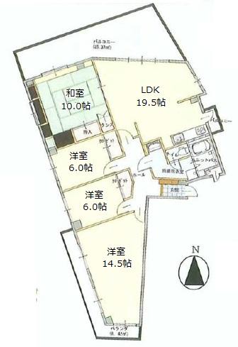 Floor plan. 4LDK, Price 29,800,000 yen, Footprint 113.89 sq m , Balcony area 25.37 sq m