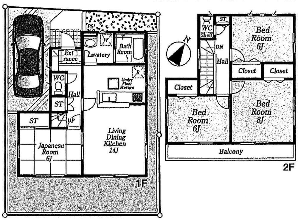 Floor plan. (Building 2), Price 45,800,000 yen, 4LDK, Land area 98.3 sq m , Building area 93.96 sq m