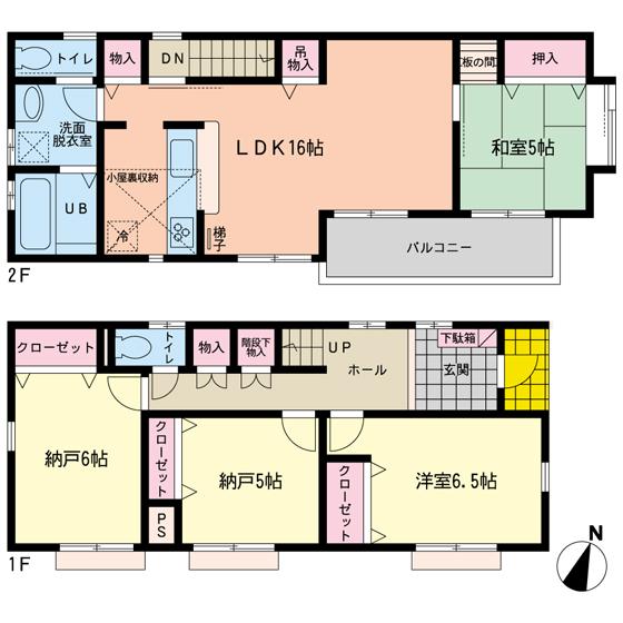 Floor plan. 65,800,000 yen, 4LDK, Land area 119.73 sq m , Building area 96.97 sq m