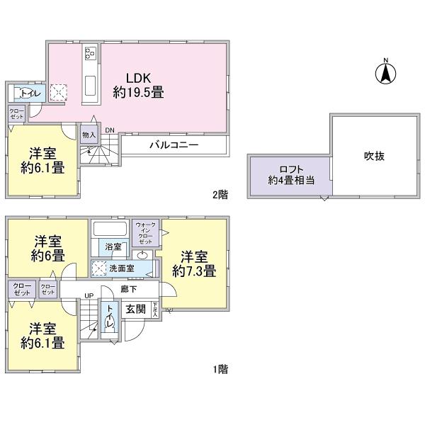 Floor plan. 52,800,000 yen, 4LDK, Land area 117.81 sq m , Building area 97.79 sq m