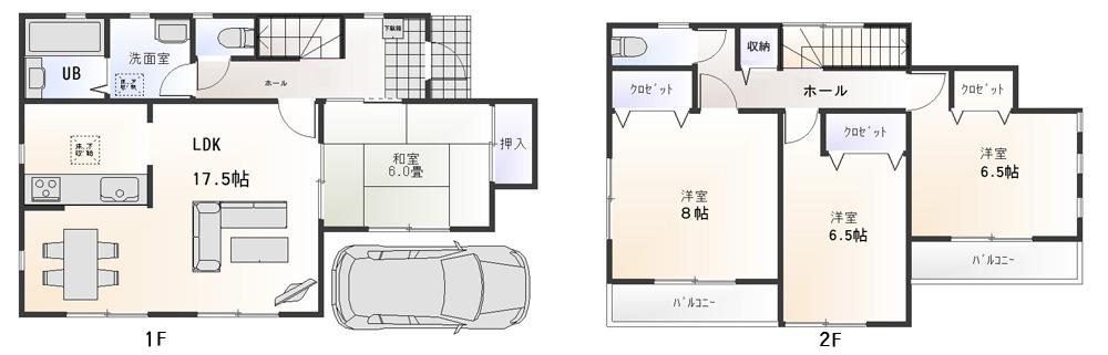 Floor plan. 59,800,000 yen, 4LDK, Land area 113.04 sq m , Building area 105.58 sq m floor plan