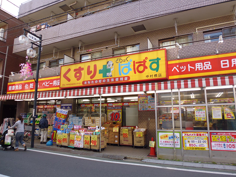 Dorakkusutoa. Drag Papas Nakamurabashi to the store (drugstore) 195m