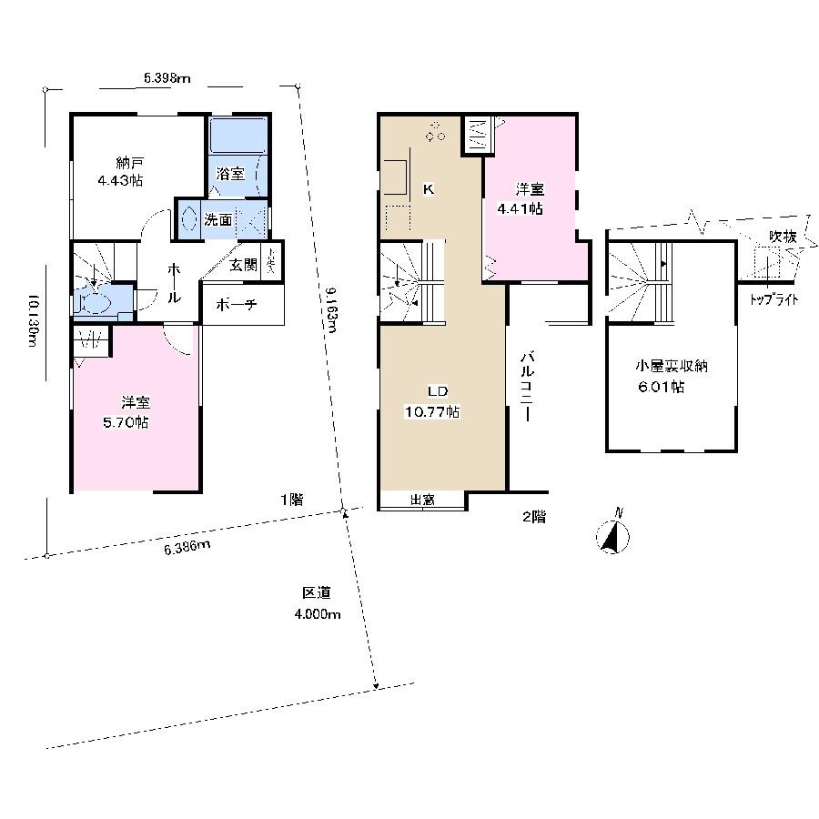 Floor plan. 39,500,000 yen, 3LDK, Land area 56.27 sq m , Building area 56.26 sq m