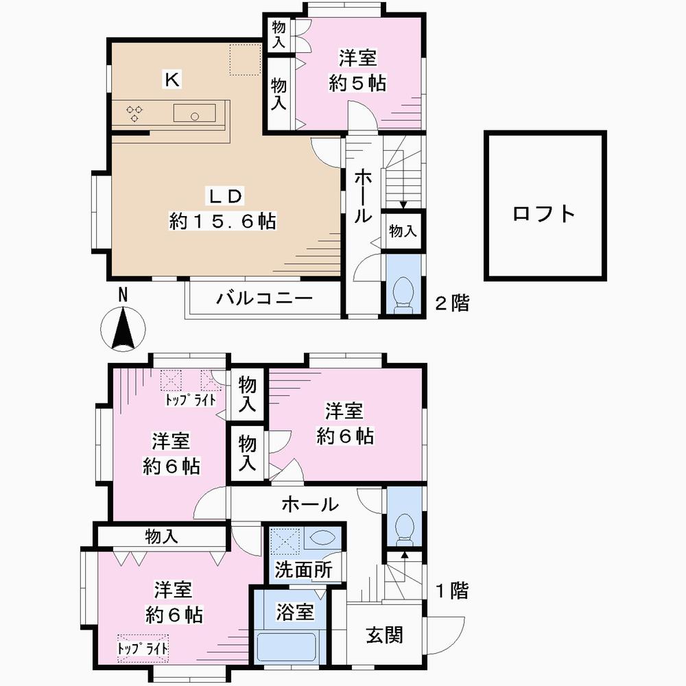 Floor plan. 46,800,000 yen, 4LDK, Land area 105.46 sq m , Building area 93.66 sq m