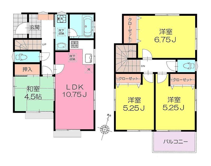 Floor plan. 39,800,000 yen, 4LDK, Land area 100.1 sq m , Building area 80.73 sq m Oizumigakuen Detached