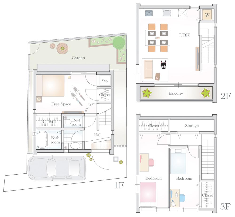 Because there is a parking and garden, Spread the fun of life. Hobby nor living with pets, Enjoy the reunion with family, You can make a warm private space. . Because there is a parking and garden, Spread the fun of life.