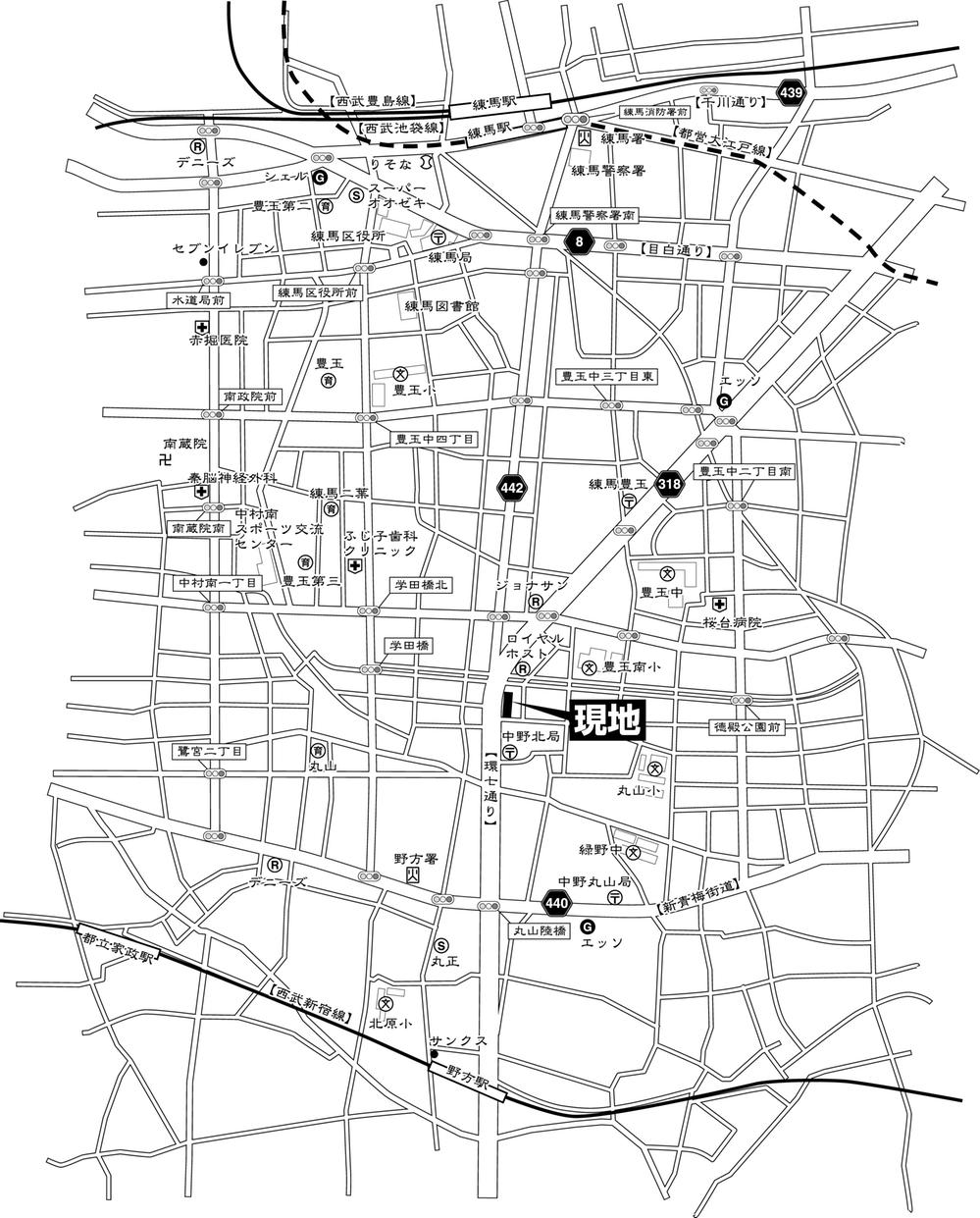 Local guide map. Nerima-ku, Tokyo Toyotamaminami 2-23-6 (residence display)