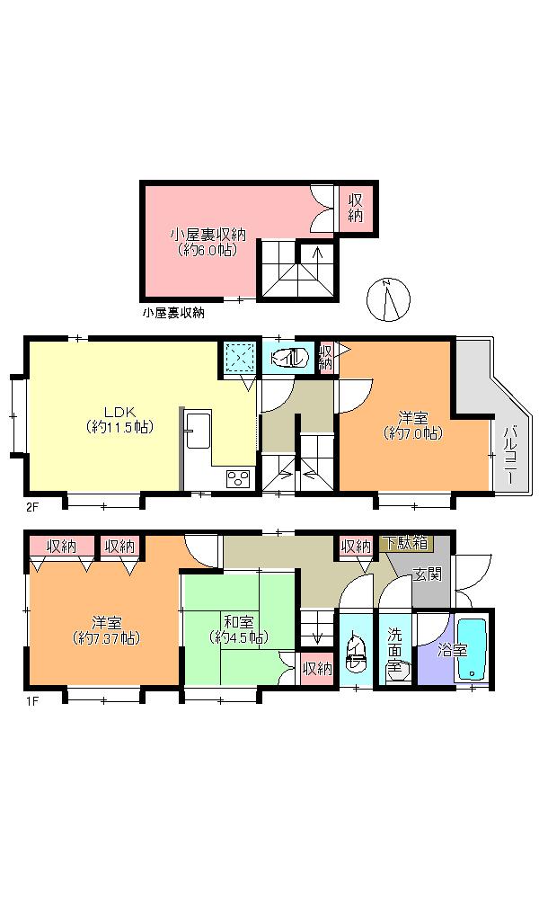 Floor plan. 39,900,000 yen, 3LDK, Land area 78.83 sq m , Building area 76 sq m