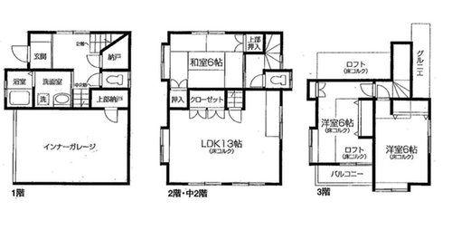 Floor plan. 32,800,000 yen, 3LDK, Land area 62.42 sq m , Building area 96.66 sq m Oizumigakuen Detached