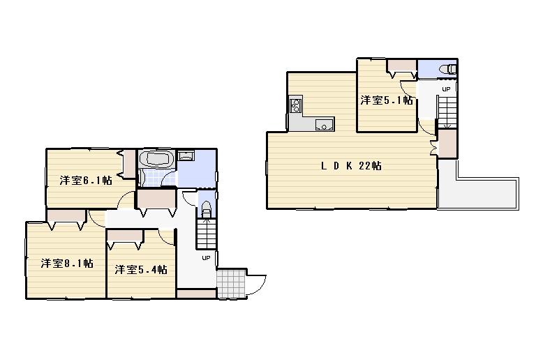 Floor plan. 52,800,000 yen, 4LDK, Land area 129.93 sq m , Building area 108.42 sq m Floor