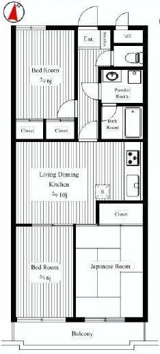 Floor plan. 3LDK, Price 19,800,000 yen, Footprint 58.3 sq m , Balcony area 4.83 sq m