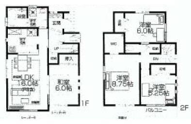 Floor plan. (1 Building), Price 61,900,000 yen, 4LDK, Land area 112.09 sq m , Building area 101.01 sq m