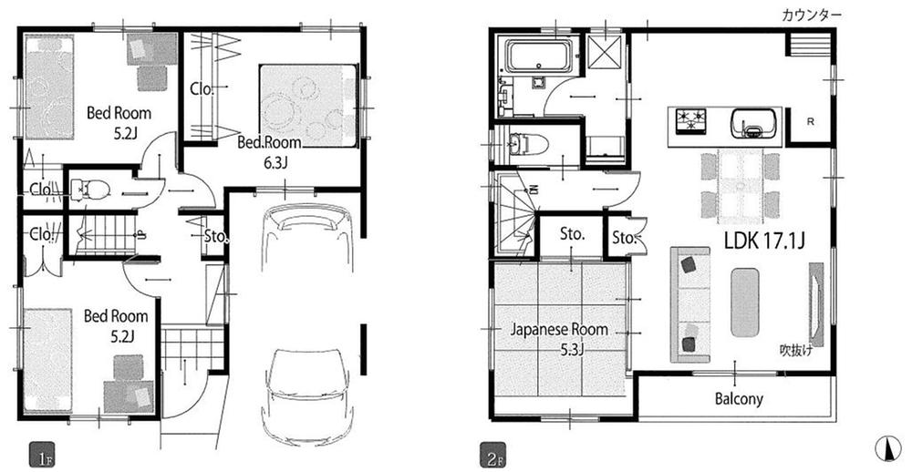 Floor plan. (B Building), Price 45,800,000 yen, 4LDK, Land area 67.3 sq m , Building area 96.11 sq m