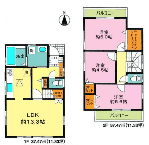 Floor plan. 35,800,000 yen, 3LDK, Land area 79.57 sq m , Building area 74.94 sq m