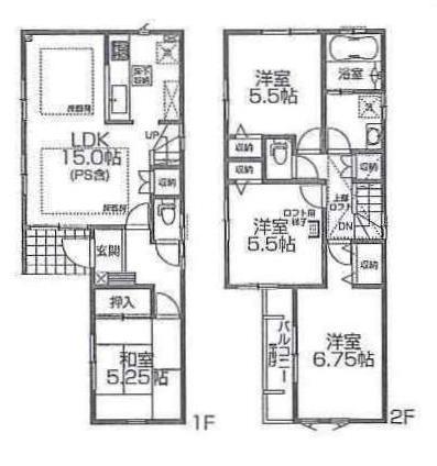 Floor plan. 46,900,000 yen, 4LDK, Land area 81.22 sq m , Building area 91.33 sq m