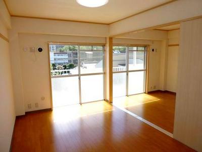 Living and room. Living south as seen from the kitchen side (flooring) and a Western-style