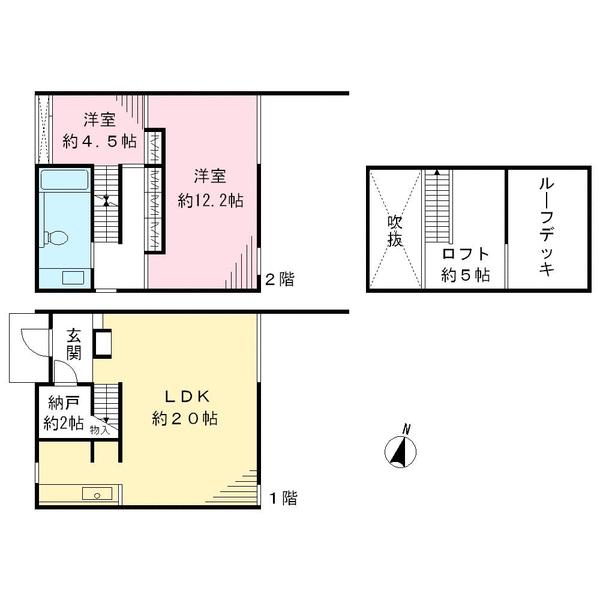 Floor plan. 57,800,000 yen, 2LDK + S (storeroom), Land area 112.41 sq m , Building area 86.67 sq m