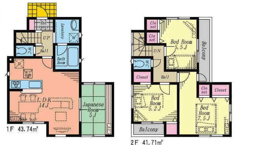 Floor plan. Price 41,800,000 yen, 4LDK, Land area 92.25 sq m , Building area 85.45 sq m