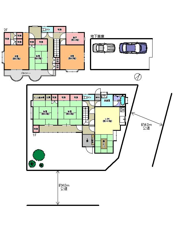 Floor plan. 75,800,000 yen, 5LDK + 2S (storeroom), Land area 167 sq m , Building area 203.39 sq m