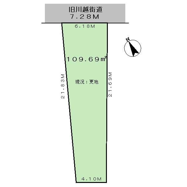 Compartment figure. Land price 38,800,000 yen, Land area 109.69 sq m