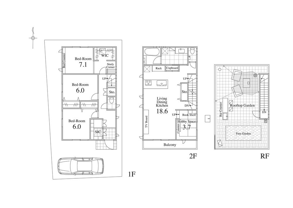 Floor plan. (A Building), Price TBD , 3LDK+S, Land area 103.11 sq m , Building area 106.88 sq m