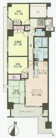 Floor plan. 4LDK, Price 52,500,000 yen, Occupied area 87.74 sq m