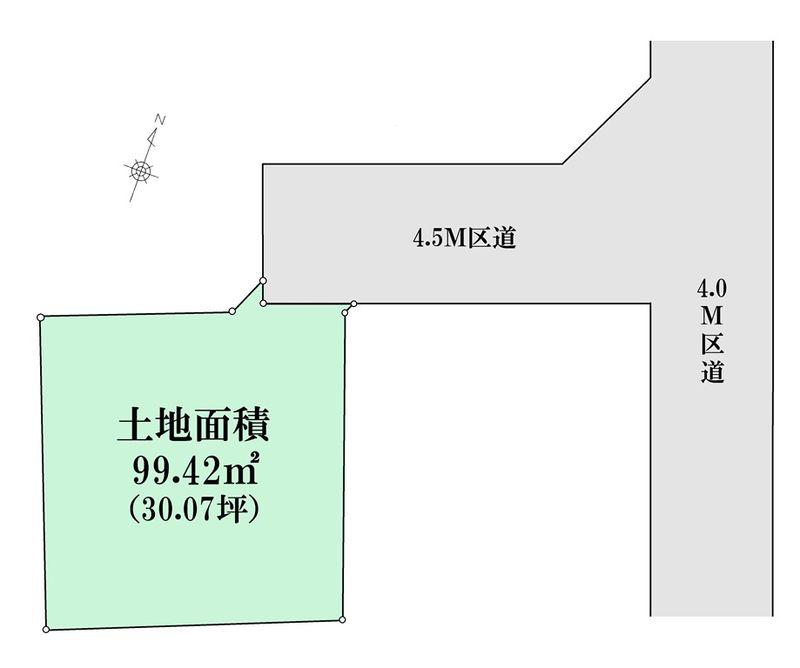 Compartment figure. Land price 34,580,000 yen, Land area 99.42 sq m Oizumigakuen Uchi