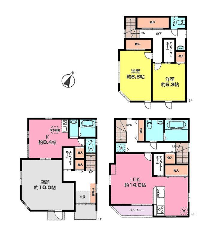 Floor plan. 46,800,000 yen, 2LDK, Land area 87.28 sq m , Building area 125.69 sq m Nerima Detached