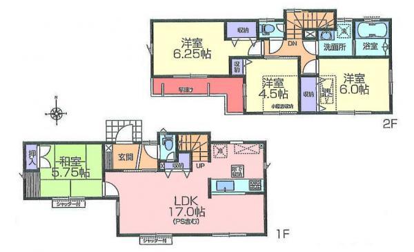 Floor plan. 55,800,000 yen, 4LDK, Land area 93.48 sq m , Building area 93.36 sq m