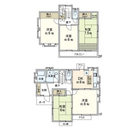 Floor plan. 37,800,000 yen, 5DK, Land area 96.47 sq m , Building area 95.22 sq m