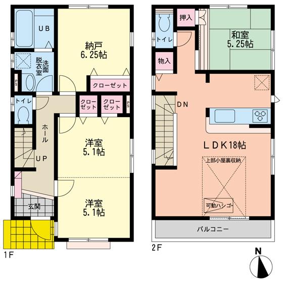 Floor plan. (Building 2), Price 49,800,000 yen, 4LDK, Land area 97.85 sq m , Building area 93.03 sq m