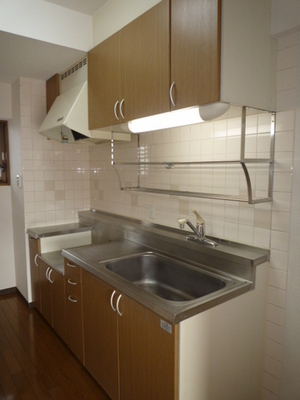 Kitchen. Two-burner gas stove installation Allowed (reference photograph of another in Room)