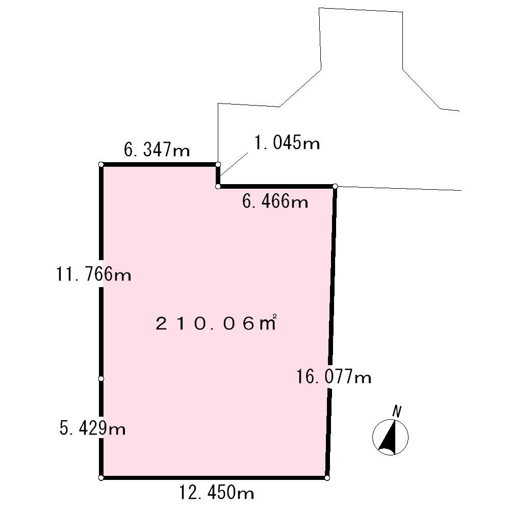 Compartment figure. Land price 96,800,000 yen, It is a land area 210.06 sq m 60 square meters more than the site.