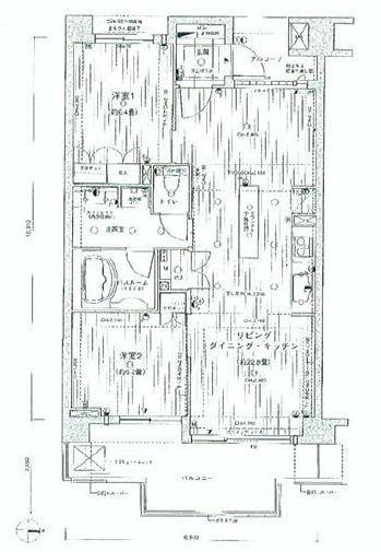 Floor plan. 2LDK, Price 31,900,000 yen, Occupied area 75.01 sq m , Balcony area 13.27 sq m