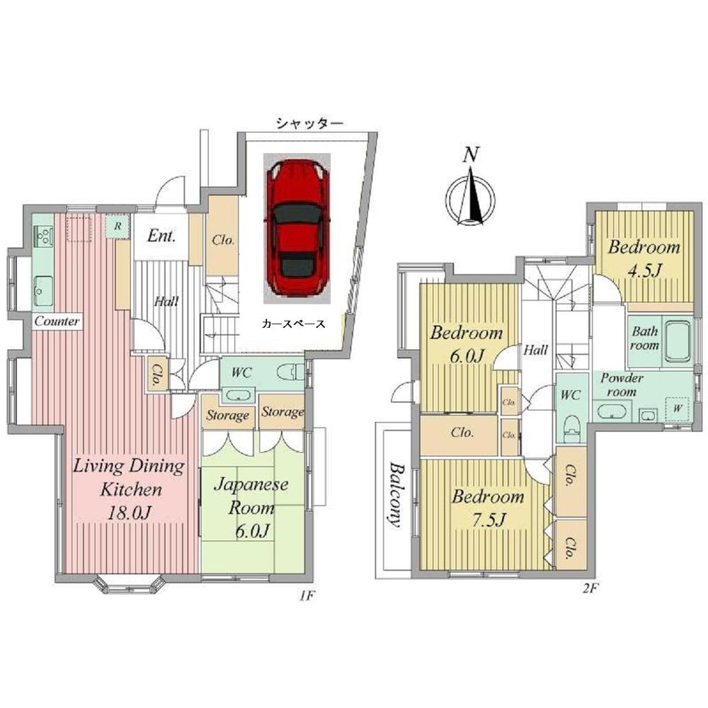 Floor plan. 49,800,000 yen, 4LDK, Land area 121.88 sq m , Building area 122.42 sq m