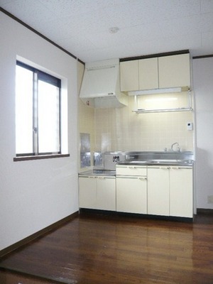 Kitchen. Two-burner gas stove can be installed