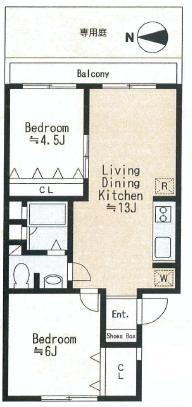 Floor plan. 2LDK, Price 15.9 million yen, Occupied area 47.65 sq m , Balcony area 5.15 sq m