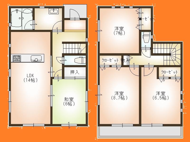 Floor plan. 22 million yen, 4LDK, Land area 148.01 sq m , Building area 98.01 sq m Floor