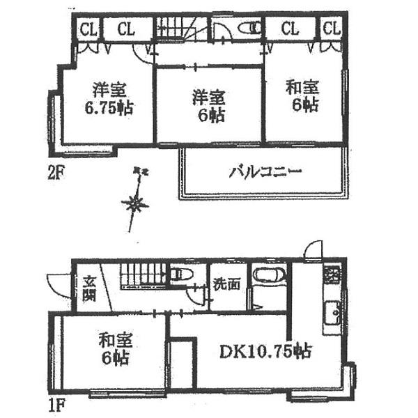 Floor plan. 13.8 million yen, 4DK, Land area 143.75 sq m , Building area 85.1 sq m
