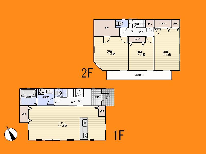 Floor plan. 24,800,000 yen, 3LDK, Land area 130.27 sq m , Building area 96.25 sq m floor plan