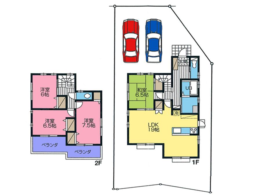 Floor plan. (C Building), Price 31,800,000 yen, 4LDK, Land area 187.4 sq m , Building area 107.4 sq m
