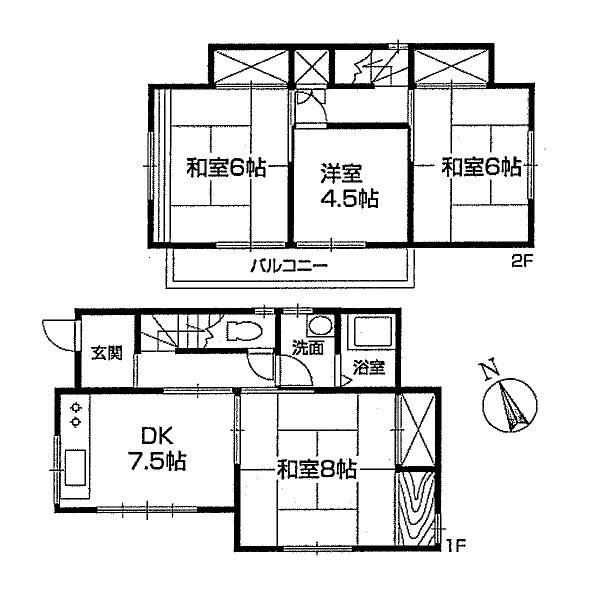 Floor plan. 13,900,000 yen, 4DK, Land area 100.01 sq m , Building area 77.76 sq m
