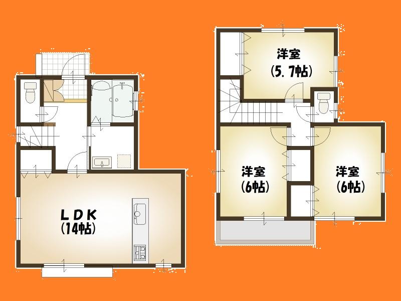 Floor plan. 21,700,000 yen, 3LDK, Land area 99.17 sq m , Building area 79.3 sq m floor plan