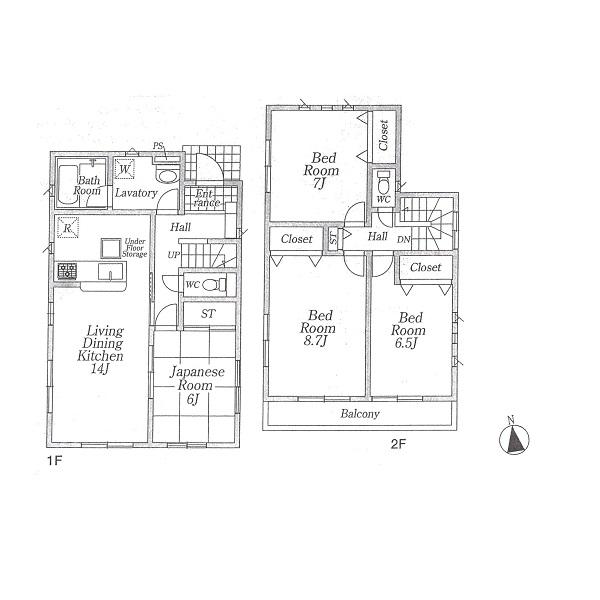 Floor plan. 24,300,000 yen, 4LDK, Land area 148.01 sq m , Building area 98.01 sq m