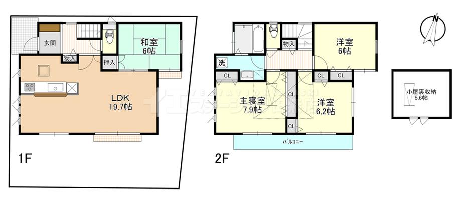 Floor plan. 47,800,000 yen, 4LDK, Land area 102.28 sq m , 4LDK of building area 101.78 sq m Asakawa home construction
