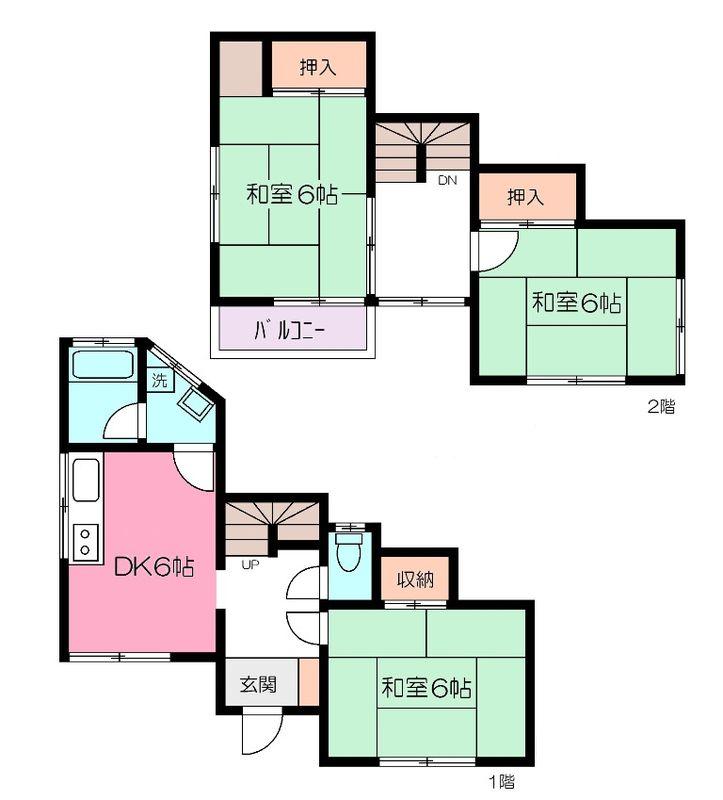 Floor plan. 15.8 million yen, 3DK, Land area 77.81 sq m , Building area 66.29 sq m Hibarigaoka Detached